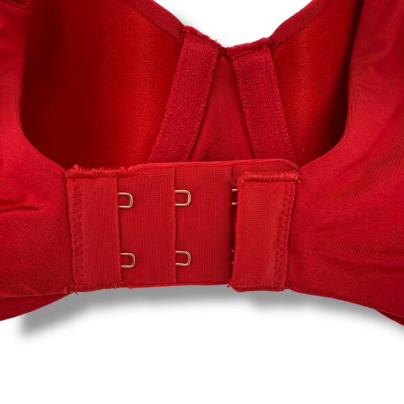 Le Mystère Lace Allure Soft Contour Bra Size 34DD Cherry Red Underwire - Picture 6 of 7